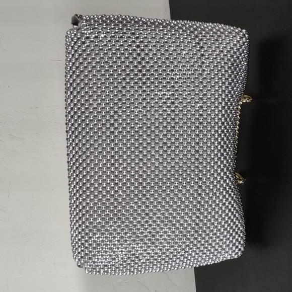 Vintage Silver Metal Bead Clutch Bag - Picture 4 of 7